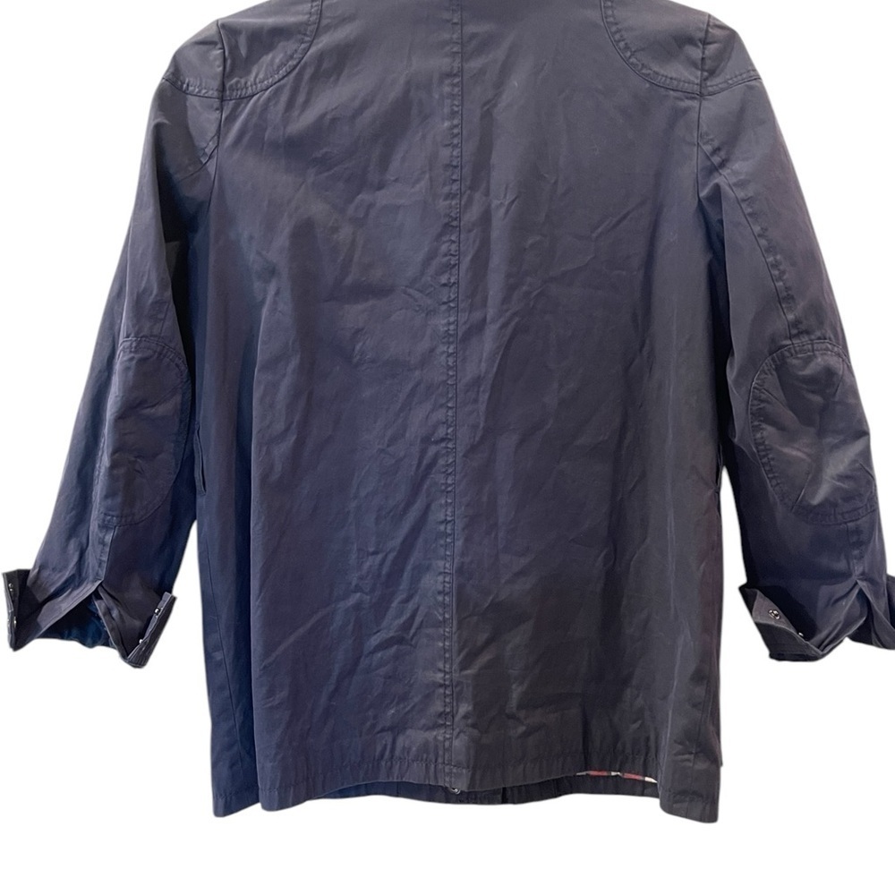 Banana Republic Womens Jacket Blue Waxed Canvas Corduroy Collar Barn Coat Medium - Picture 6 of 7